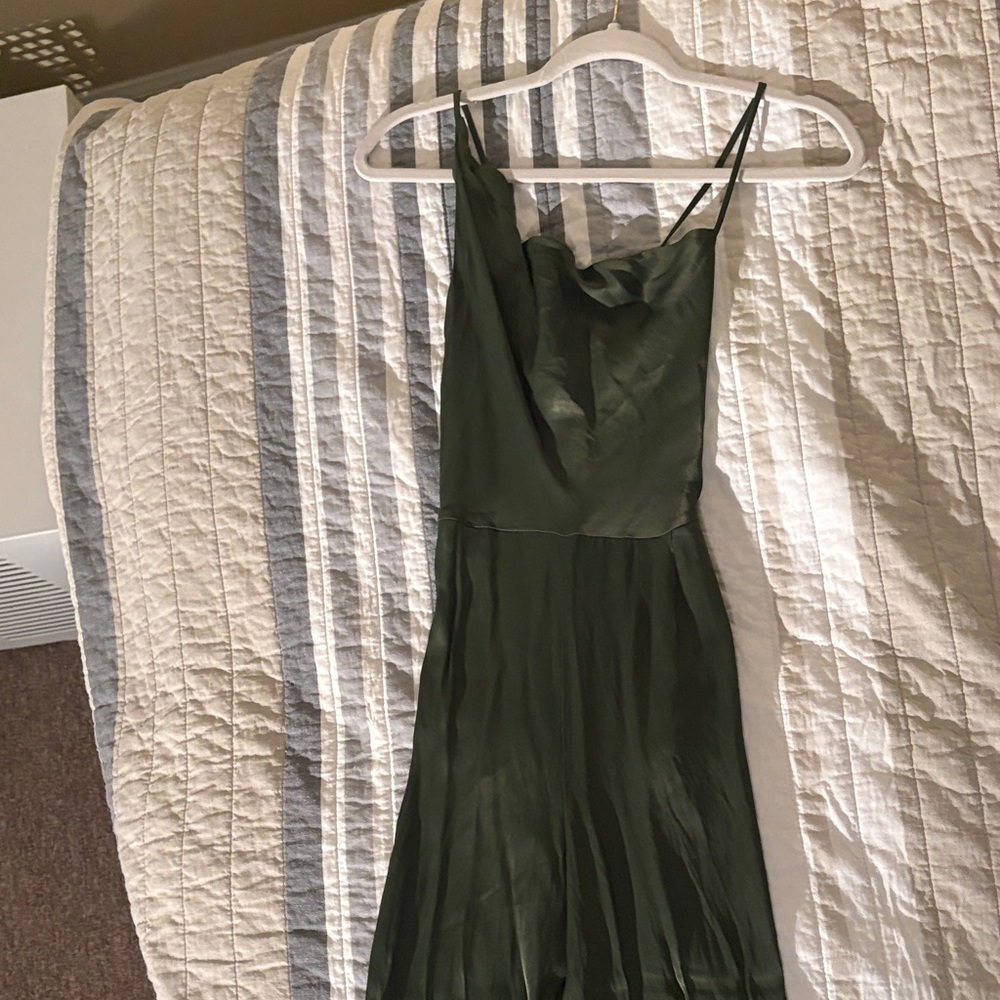 Anthropologie olive jumpsuit